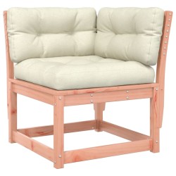 vidaXL Sofá esquinero de jardín con cojines madera Douglas 73x73x78 cm
