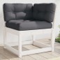 vidaXL Sofá esquinero jardín y cojines madera pino blanco 73x73x78 cm vidaXL Sofá esquinero jardín y cojines madera pino blanco 73x73x78 cm