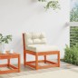 vidaXL Sofá de jardín con cojines madera maciza de pino marrón cera vidaXL Sofá de jardín con cojines madera maciza de pino marrón cera