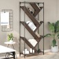 vidaXL Estantería madera ingeniería y metal marrón roble 79x30x180 cm vidaXL Estantería madera ingeniería y metal marrón roble 79x30x180 cm