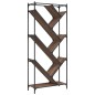 vidaXL Estantería madera ingeniería y metal marrón roble 79x30x180 cm vidaXL Estantería madera ingeniería y metal marrón roble 79x30x180 cm