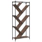 vidaXL Estantería madera ingeniería y metal marrón roble 79x30x180 cm vidaXL Estantería madera ingeniería y metal marrón roble 79x30x180 cm