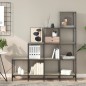 vidaXL Estantería madera ingeniería y metal roble Sonoma 122x30x132 cm vidaXL Estantería madera ingeniería y metal roble Sonoma 122x30x132 cm