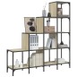 vidaXL Estantería madera ingeniería y metal roble Sonoma 122x30x132 cm vidaXL Estantería madera ingeniería y metal roble Sonoma 122x30x132 cm