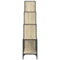 vidaXL Estantería madera ingeniería y metal roble Sonoma 122x30x132 cm vidaXL Estantería madera ingeniería y metal roble Sonoma 122x30x132 cm