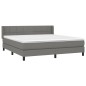 vidaXL Cama box spring con colchón tela gris oscuro 180x200 cm vidaXL Cama box spring con colchón tela gris oscuro 180x200 cm