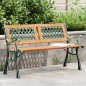vidaXL Banco de jardín madera maciza abeto y acero 116 cm vidaXL Banco de jardín madera maciza abeto y acero 116 cm