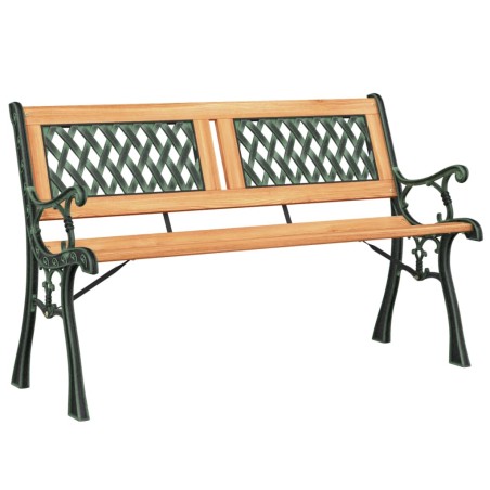 vidaXL Banco de jardín madera maciza abeto y acero 116 cm