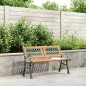 vidaXL Banco de jardín madera maciza abeto y acero 116 cm vidaXL Banco de jardín madera maciza abeto y acero 116 cm