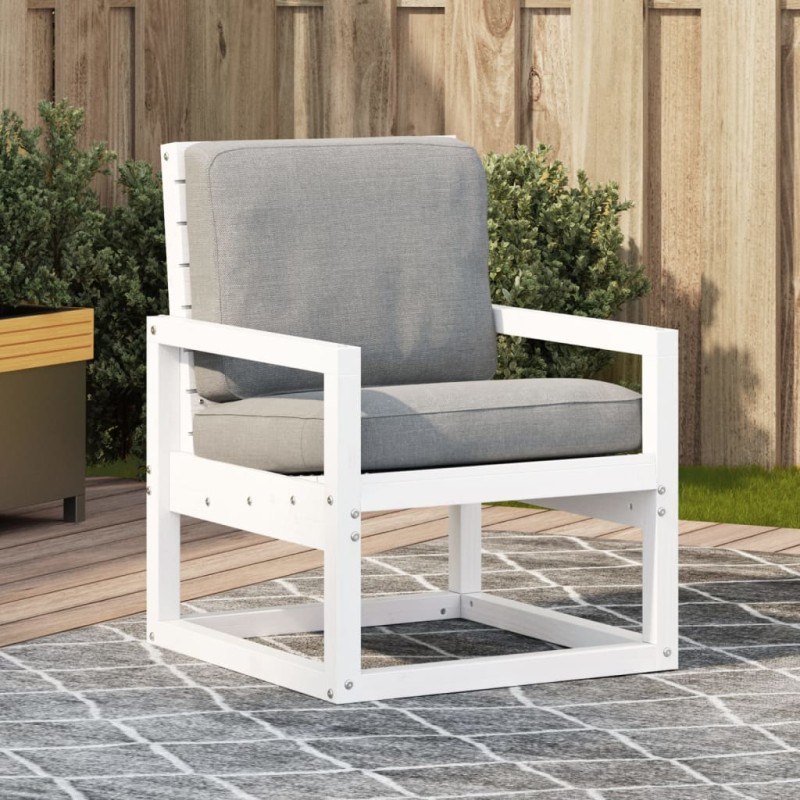 vidaXL Silla de jardín madera maciza de pino blanco 57,5x63x76 cm