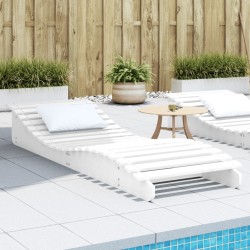 vidaXL Tumbona de madera maciza de pino blanca 205x70x31,5 cm
