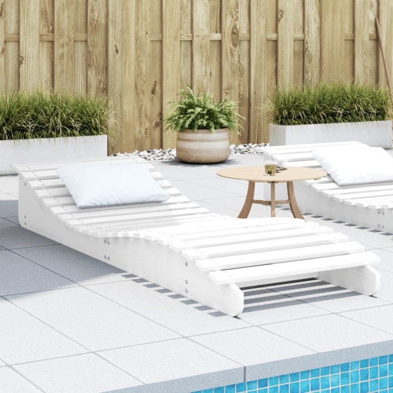 vidaXL Tumbona de madera maciza de pino blanca 205x70x31,5 cm vidaXL Tumbona de madera maciza de pino blanca 205x70x31,5 cm