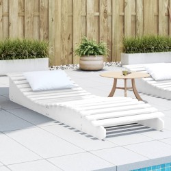 vidaXL Tumbona de madera maciza de pino blanca 205x60x31,5 cm