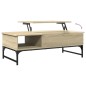 vidaXL Mesa de centro madera ingeniería metal roble Sonoma 100x50x35cm vidaXL Mesa de centro madera ingeniería metal roble Sonoma 100x50x35cm