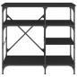 vidaXL Estantería de cocina madera ingeniería metal negro 90x40x84 cm