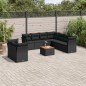 vidaXL Set de sofás de jardín 11 pzas y cojines ratán sintético negro vidaXL Set de sofás de jardín 11 pzas y cojines ratán sintético negro