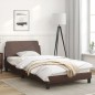 vidaXL Estructura de cama cabecero cuero sintético marrón 100x200 cm vidaXL Estructura de cama cabecero cuero sintético marrón 100x200 cm