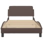 vidaXL Estructura de cama cabecero cuero sintético marrón 100x200 cm vidaXL Estructura de cama cabecero cuero sintético marrón 100x200 cm