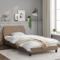 vidaXL Estructura de cama cabecero cuero sintético capuchino 100x200cm vidaXL Estructura de cama cabecero cuero sintético capuchino 100x200cm