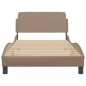 vidaXL Estructura de cama cabecero cuero sintético capuchino 100x200cm vidaXL Estructura de cama cabecero cuero sintético capuchino 100x200cm