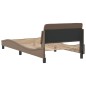 vidaXL Estructura de cama cabecero cuero sintético capuchino 100x200cm vidaXL Estructura de cama cabecero cuero sintético capuchino 100x200cm