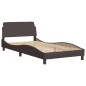 vidaXL Estructura de cama con cabecero de tela marrón 100x200 cm