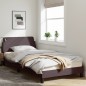 vidaXL Estructura de cama con cabecero de tela marrón 100x200 cm
