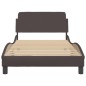 vidaXL Estructura de cama con cabecero de tela marrón 100x200 cm