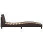 vidaXL Estructura de cama con cabecero de tela marrón 100x200 cm