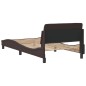 vidaXL Estructura de cama con cabecero de tela marrón 100x200 cm
