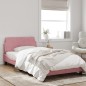 vidaXL Estructura de cama con cabecero de terciopelo rosa 100x200 cm vidaXL Estructura de cama con cabecero de terciopelo rosa 100x200 cm