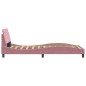 vidaXL Estructura de cama con cabecero de terciopelo rosa 100x200 cm vidaXL Estructura de cama con cabecero de terciopelo rosa 100x200 cm