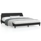 vidaXL Estructura de cama con cabecero cuero sintético negro 180x200cm vidaXL Estructura de cama con cabecero cuero sintético negro 180x200cm