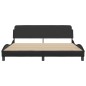 vidaXL Estructura de cama con cabecero cuero sintético negro 180x200cm vidaXL Estructura de cama con cabecero cuero sintético negro 180x200cm