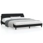 vidaXL Estructura de cama con cabecero de tela negro 180x200 cm