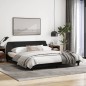 vidaXL Estructura de cama con cabecero de tela negro 180x200 cm