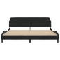 vidaXL Estructura de cama con cabecero de tela negro 180x200 cm