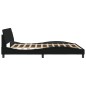 vidaXL Estructura de cama con cabecero de tela negro 180x200 cm