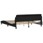 vidaXL Estructura de cama con cabecero de tela negro 180x200 cm