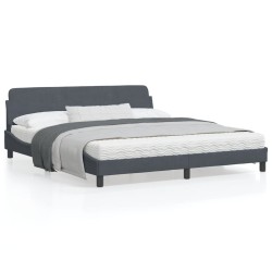 vidaXL Estructura cama con cabecero terciopelo gris oscuro 180x200 cm