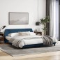 vidaXL Estructura de cama con cabecero de tela azul 180x200 cm vidaXL Estructura de cama con cabecero de tela azul 180x200 cm