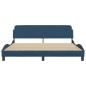 vidaXL Estructura de cama con cabecero de tela azul 180x200 cm vidaXL Estructura de cama con cabecero de tela azul 180x200 cm