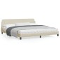 vidaXL Estructura de cama con cabecero de tela color crema 200x200 cm vidaXL Estructura de cama con cabecero de tela color crema 200x200 cm