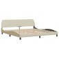vidaXL Estructura de cama con cabecero de tela color crema 200x200 cm vidaXL Estructura de cama con cabecero de tela color crema 200x200 cm
