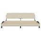 vidaXL Estructura de cama con cabecero de tela color crema 200x200 cm vidaXL Estructura de cama con cabecero de tela color crema 200x200 cm