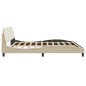vidaXL Estructura de cama con cabecero de tela color crema 200x200 cm vidaXL Estructura de cama con cabecero de tela color crema 200x200 cm