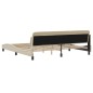 vidaXL Estructura de cama con cabecero de tela color crema 200x200 cm vidaXL Estructura de cama con cabecero de tela color crema 200x200 cm