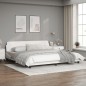 vidaXL Estructura de cama cabecero cuero sintético blanco 200x200 cm vidaXL Estructura de cama cabecero cuero sintético blanco 200x200 cm