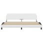 vidaXL Estructura de cama cabecero cuero sintético blanco 200x200 cm vidaXL Estructura de cama cabecero cuero sintético blanco 200x200 cm