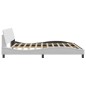 vidaXL Estructura de cama cabecero cuero sintético blanco 200x200 cm vidaXL Estructura de cama cabecero cuero sintético blanco 200x200 cm